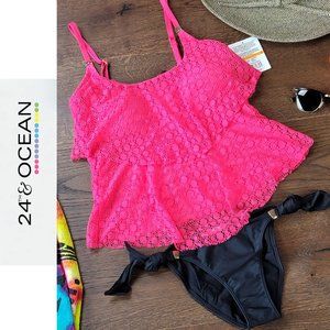24th & Ocean Pink Ruffle Tankini